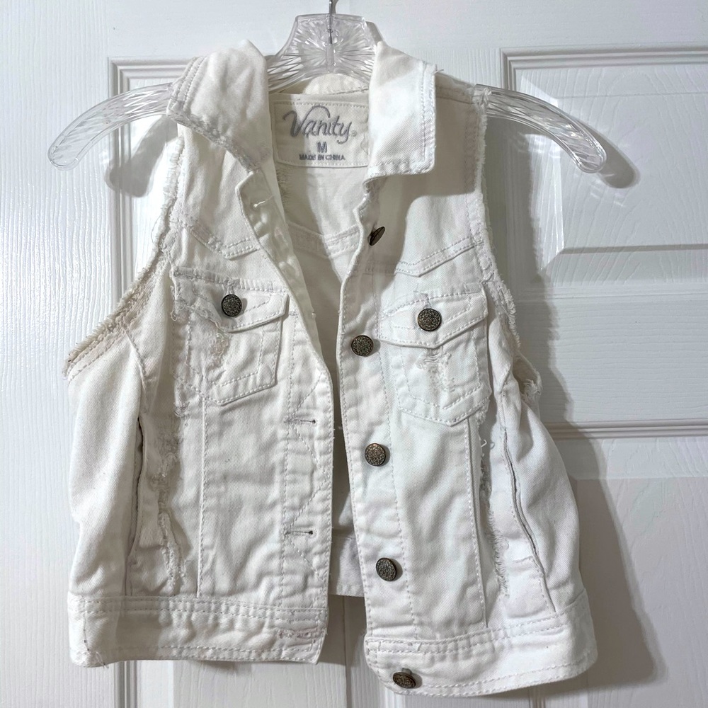 MEDIUM vanity white Jean jacket